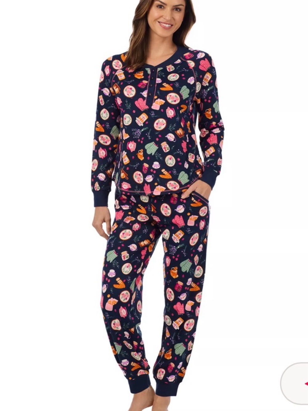 Cuddl Duds Women Baking jam warm pajama top bottom set size medium NWT